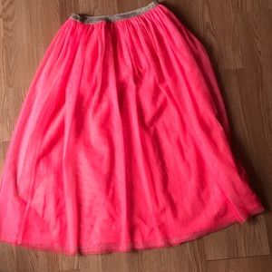 EUC LONG PINK SHEER GLITTER SKIRT GIRLS 10/12